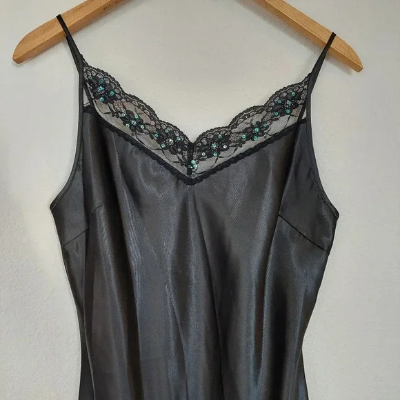 Vintage Ice Slip Dress Black Size 4 - Picture 2 of 8